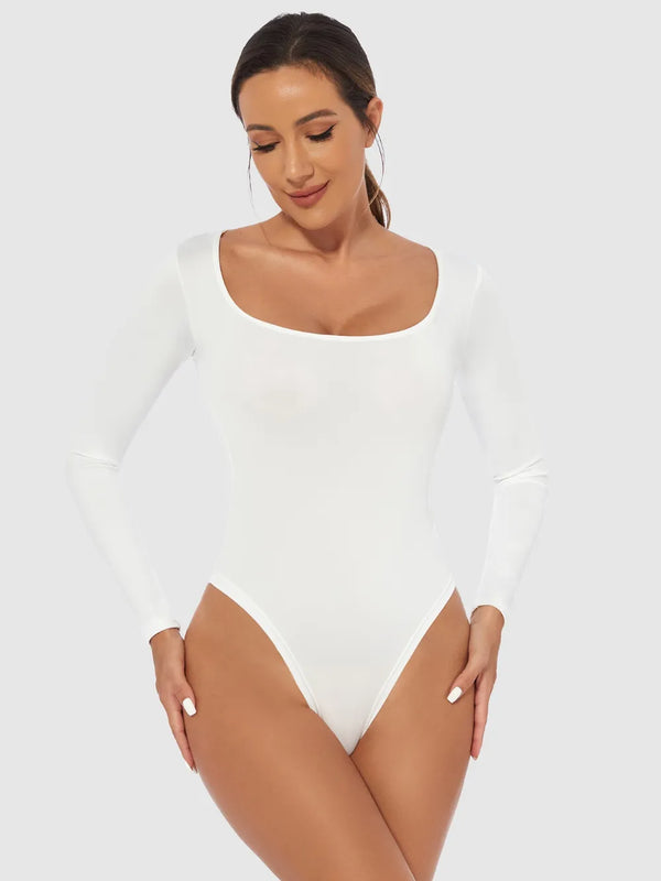 Scoop-Neck Long-Sleeve Bodysuit