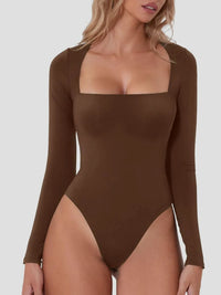 Sculpt Square-Neck Long-Sleeve Bodysuit view 12