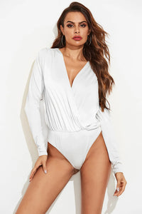Wrap-Front Long-Sleeve Bodysuit view 4
