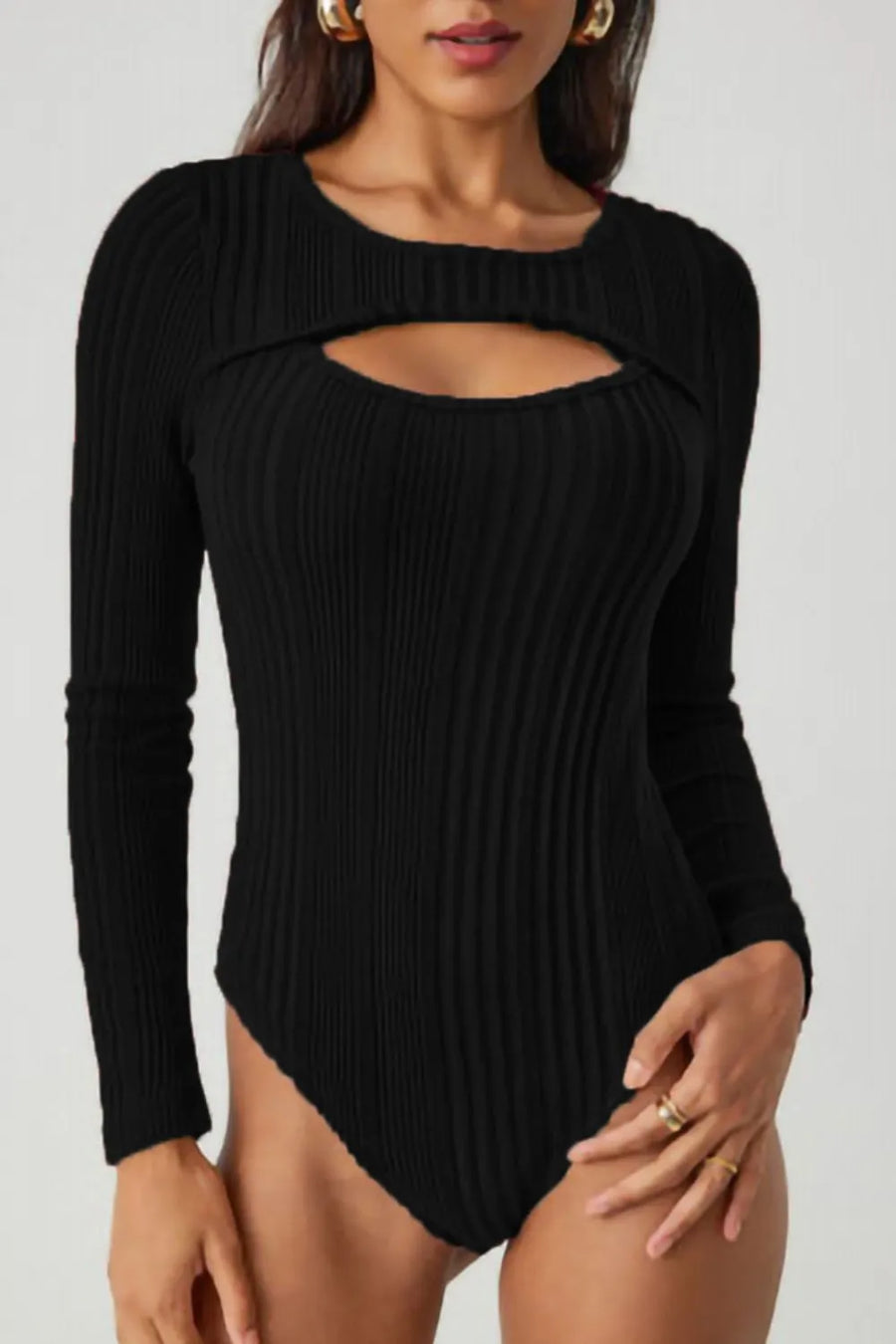 Ribbed cut-out bodysuit by Bare Muse