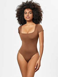 Everyday Square-Neck Short-Sleeve Bodysuit view 6