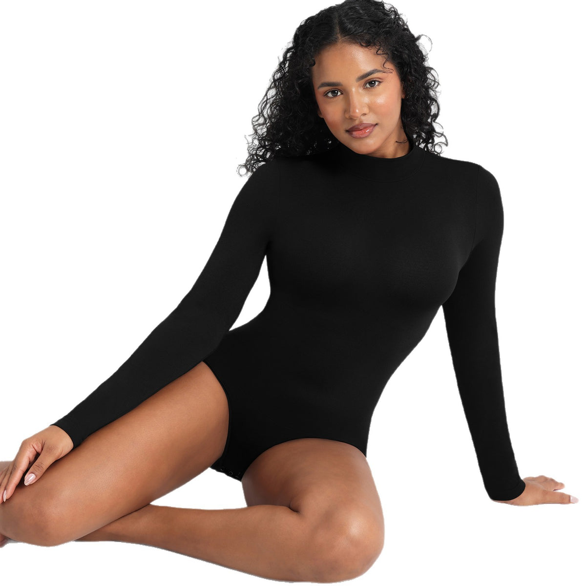 Seamless High-Neck Long-Sleeve Bodysuit