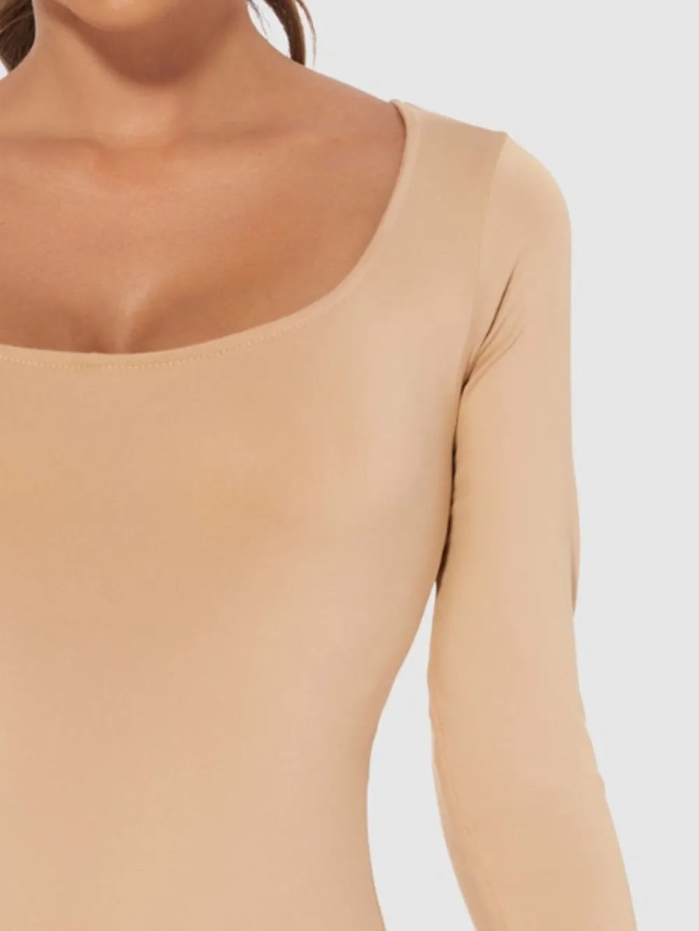 Scoop-Neck Long-Sleeve Bodysuit
