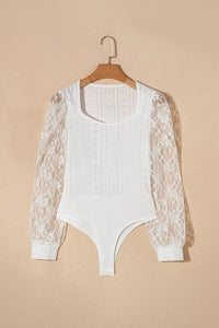 Eyelet Lace Long-Sleeve Bodysuit view 8