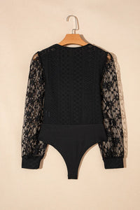 Eyelet Lace Long-Sleeve Bodysuit view 22