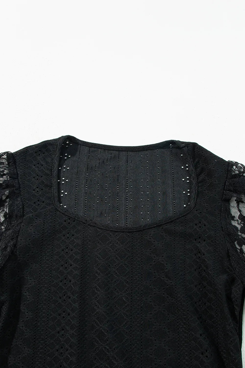 Eyelet Lace Long-Sleeve Bodysuit