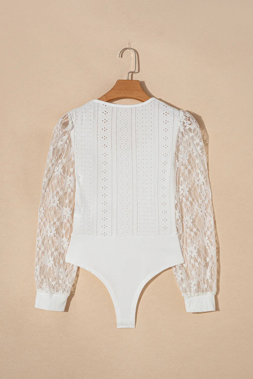 Eyelet Lace Long-Sleeve Bodysuit