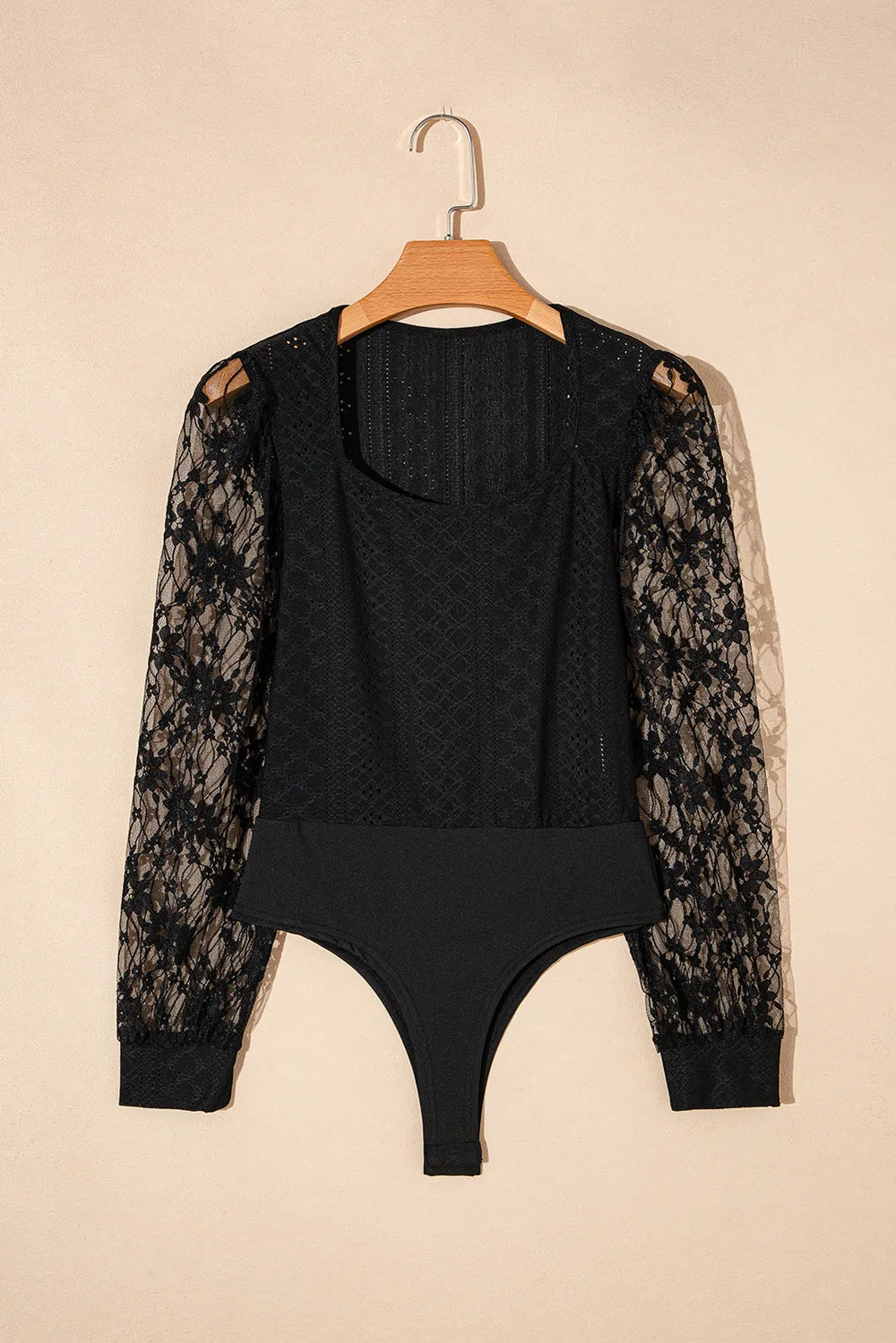Eyelet Lace Long-Sleeve Bodysuit