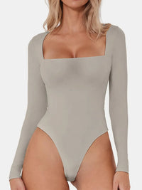 Sculpt Square-Neck Long-Sleeve Bodysuit view 7