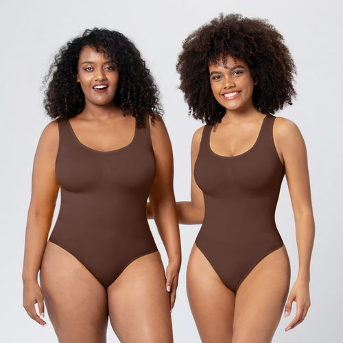 Built-in bra bodysuit shown on model
