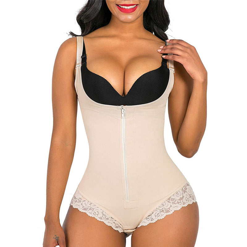 Zip-front sculpting bodysuit in sizes XS to 4XL