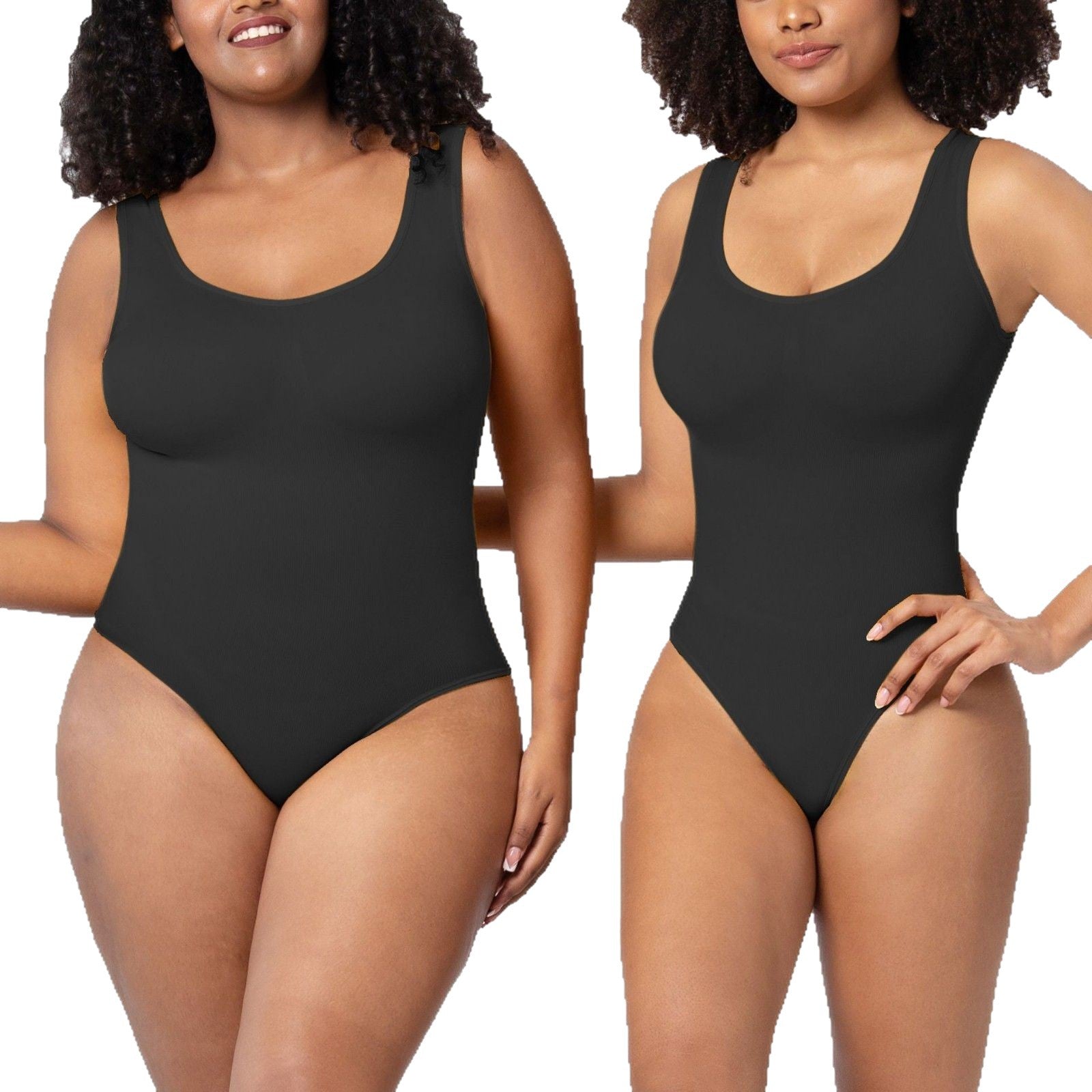 Built-in bra sculpting bodysuit in black