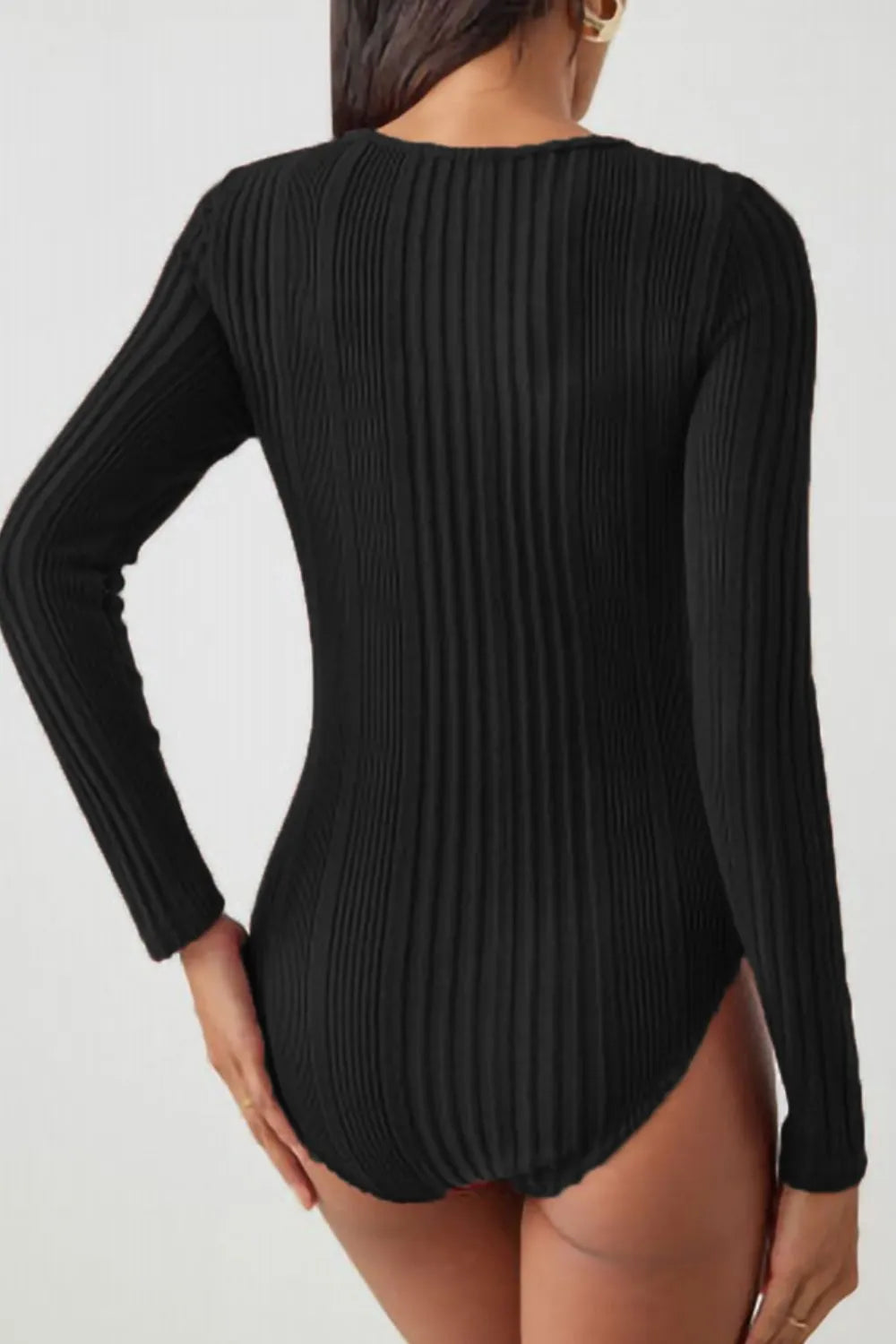 Ribbed Cut-Out Bodysuit
