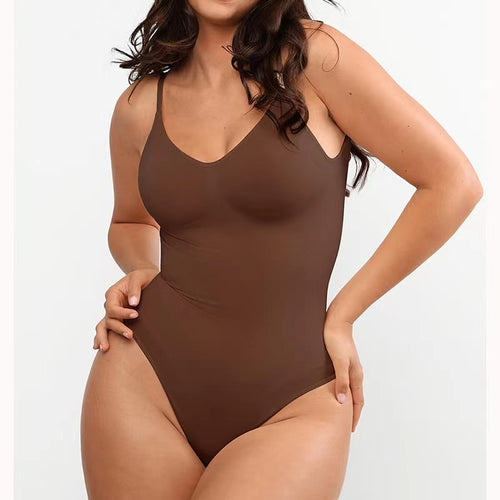 Backless shaping bodysuit shown on model