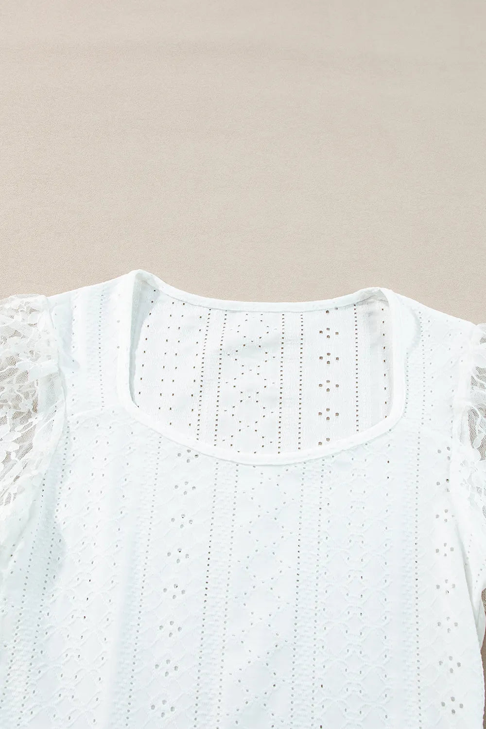 Eyelet Lace Long-Sleeve Bodysuit