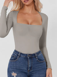 Sculpt Square-Neck Long-Sleeve Bodysuit view 6